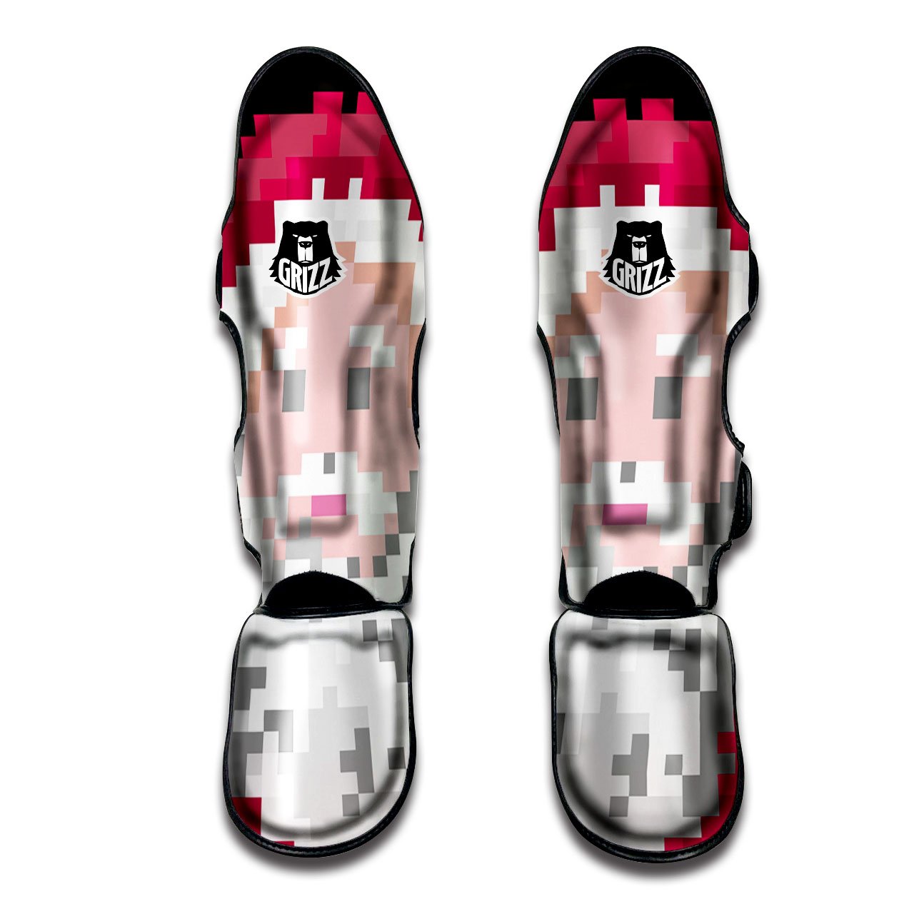 Santa Claus Christmas Pixel Print Muay Thai Shin Guards-grizzshop
