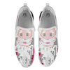 Santa Claus Christmas Pixel Print White Athletic Shoes-grizzshop