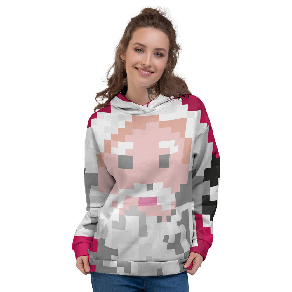 Santa Claus Christmas Pixel Print Women's Hoodie-grizzshop