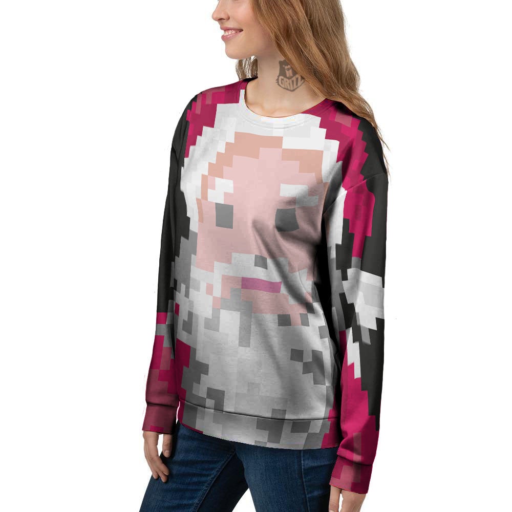 Santa Claus Christmas Pixel Print Women's Sweatshirt-grizzshop