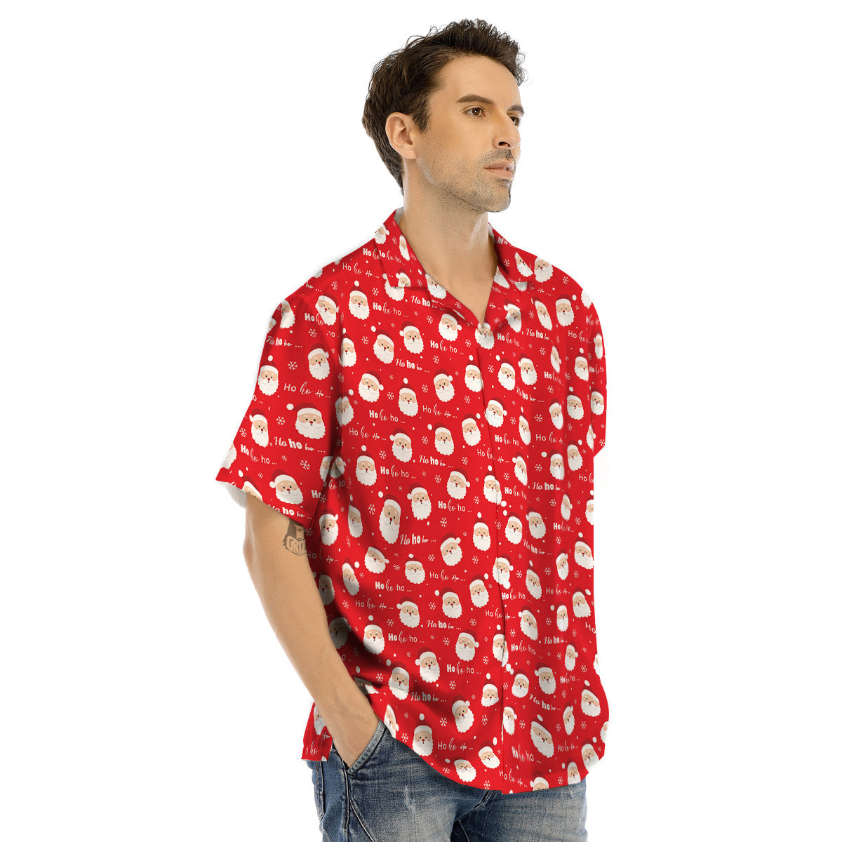 Santa Claus Christmas Print Pattern Men's Hawaiian Shirt-grizzshop