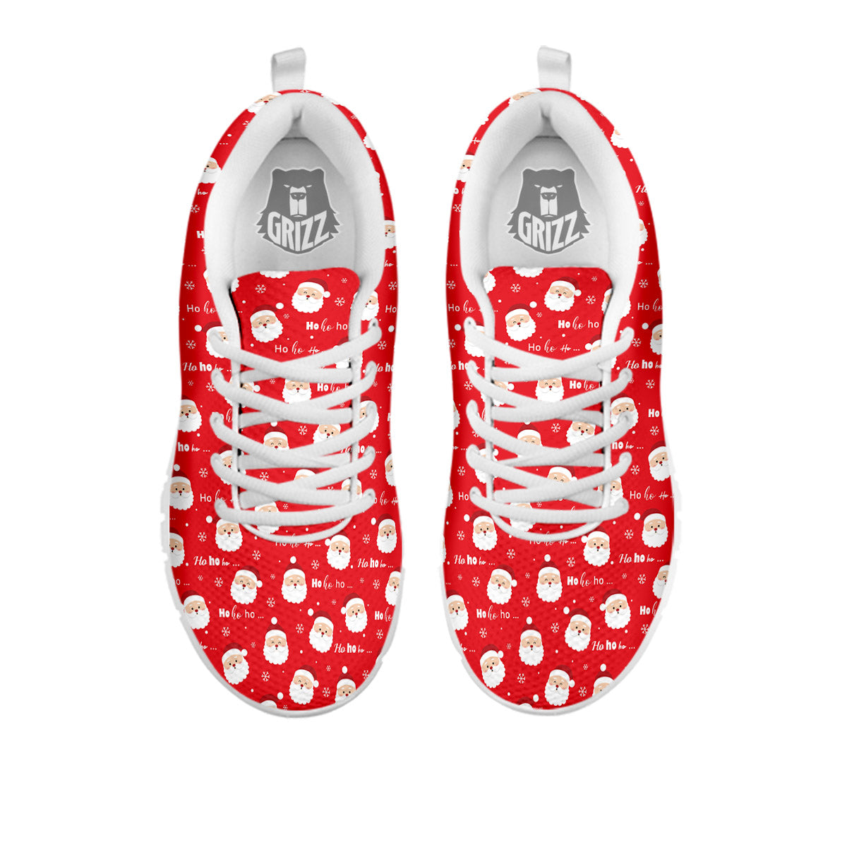 Santa Claus Christmas Print Pattern White Sneaker-grizzshop