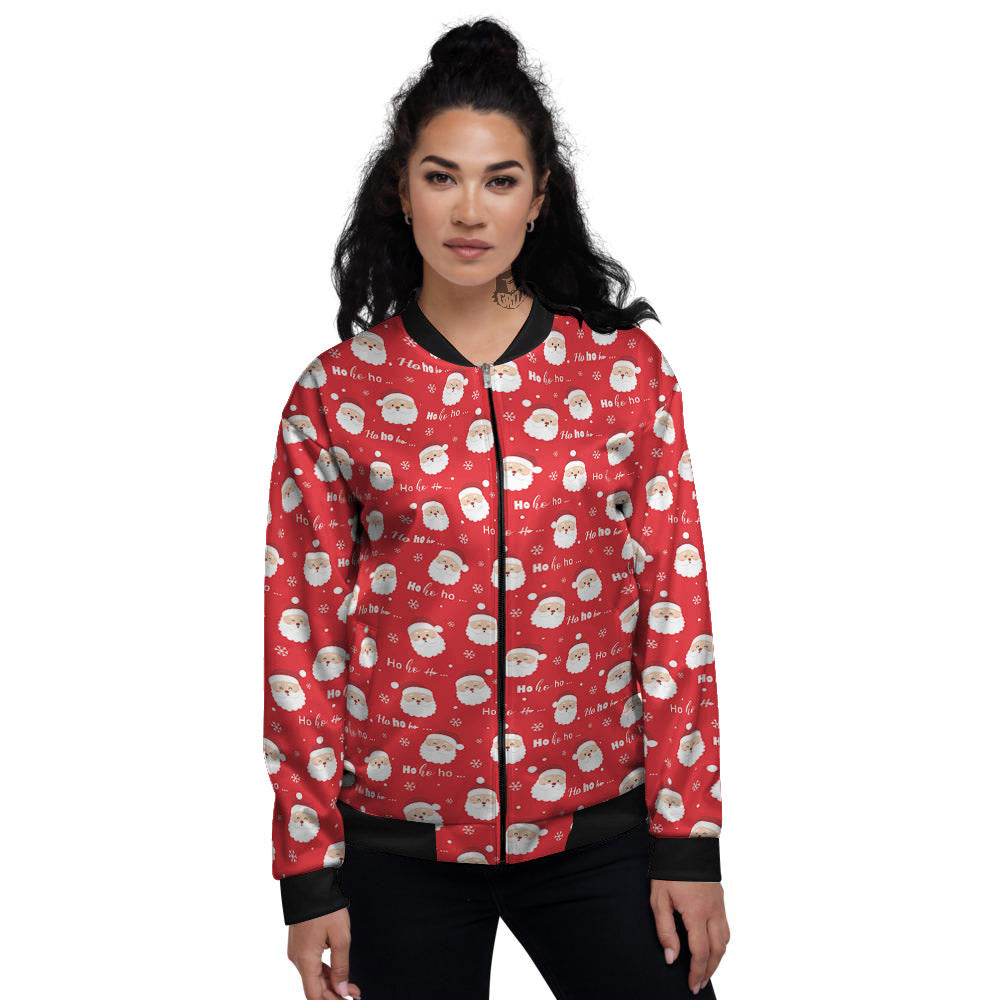 Santa Claus Christmas Print Pattern Women's Bomber Jacket-grizzshop