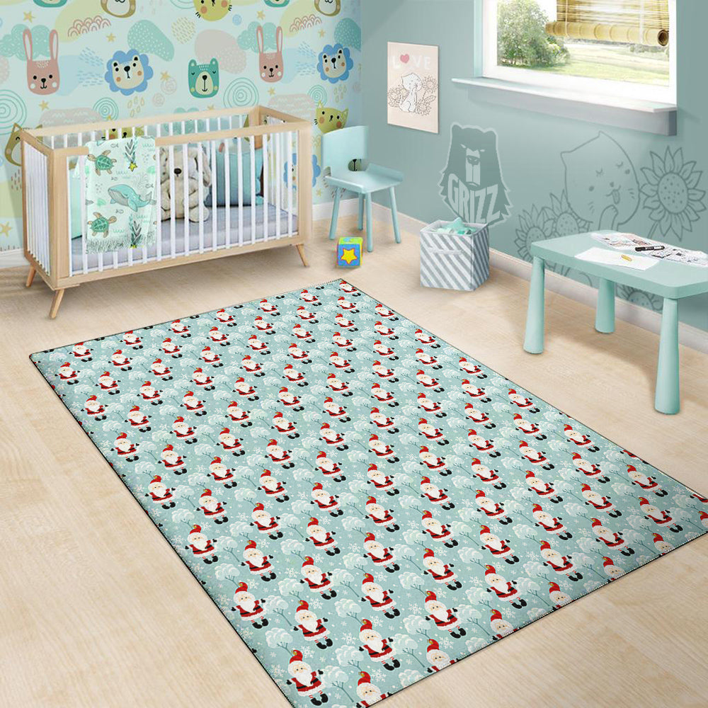 Santa Claus Cute Print Pattern Floor Mat-grizzshop