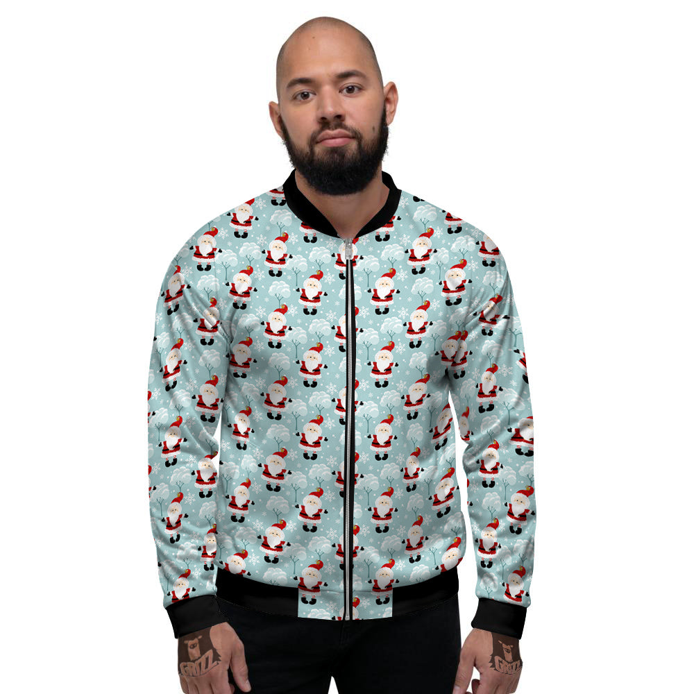 Santa Claus Cute Print Pattern Men's Bomber Jacket-grizzshop