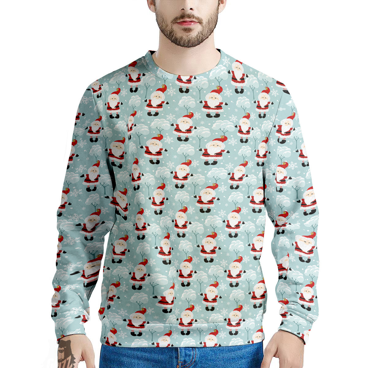 Santa Claus Cute Print Pattern Men's Sweatshirt-grizzshop