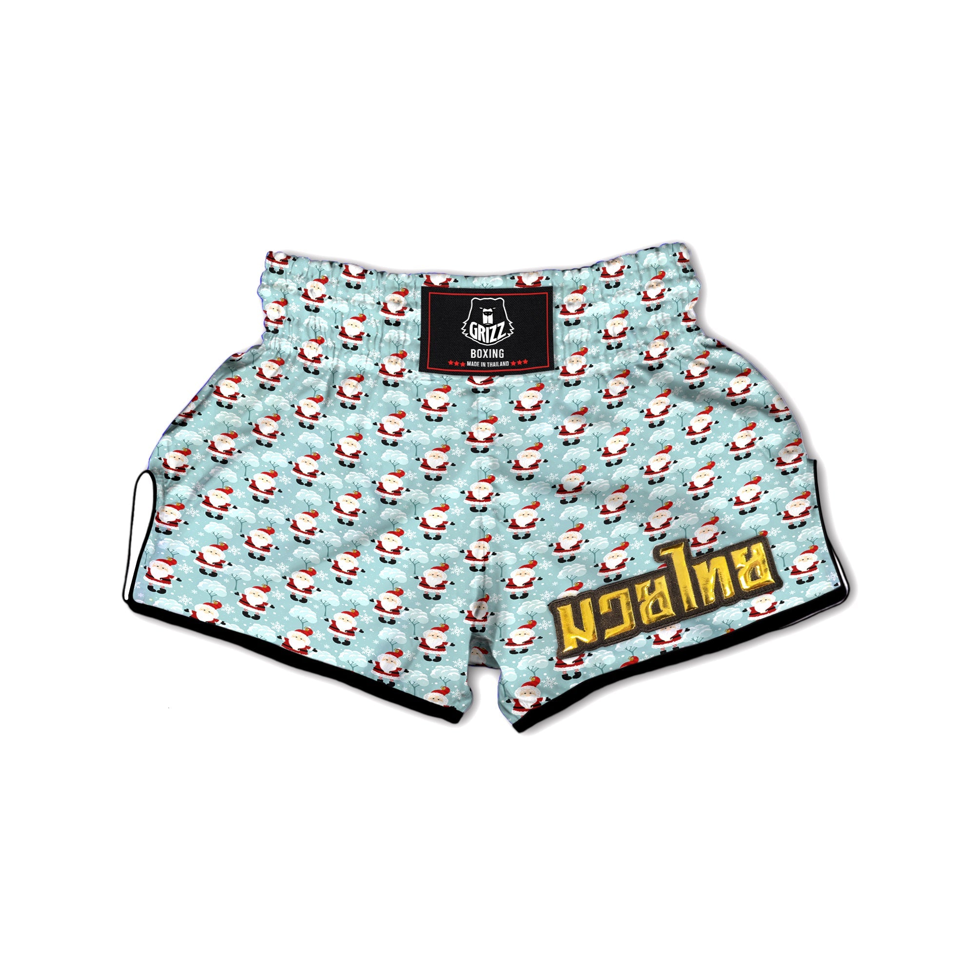 Santa Claus Cute Print Pattern Muay Thai Boxing Shorts-grizzshop
