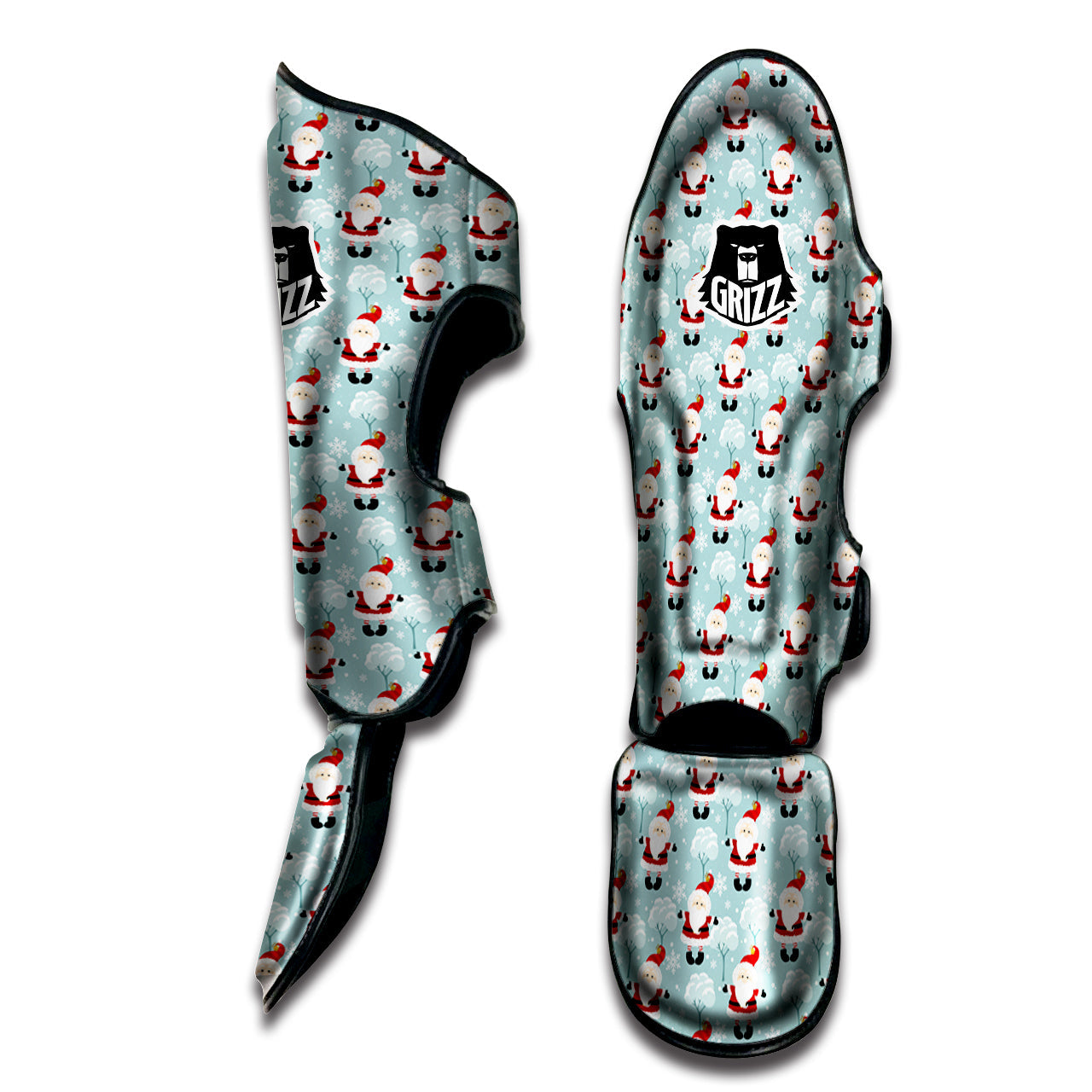 Santa Claus Cute Print Pattern Muay Thai Shin Guards-grizzshop