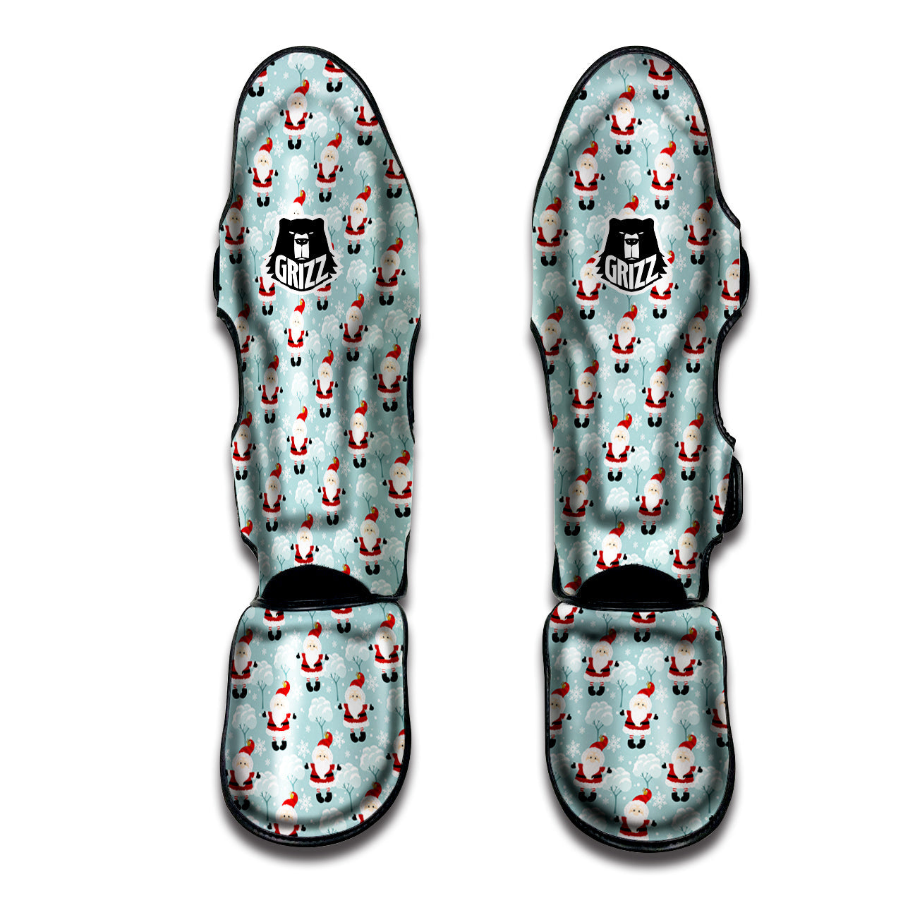 Santa Claus Cute Print Pattern Muay Thai Shin Guards-grizzshop
