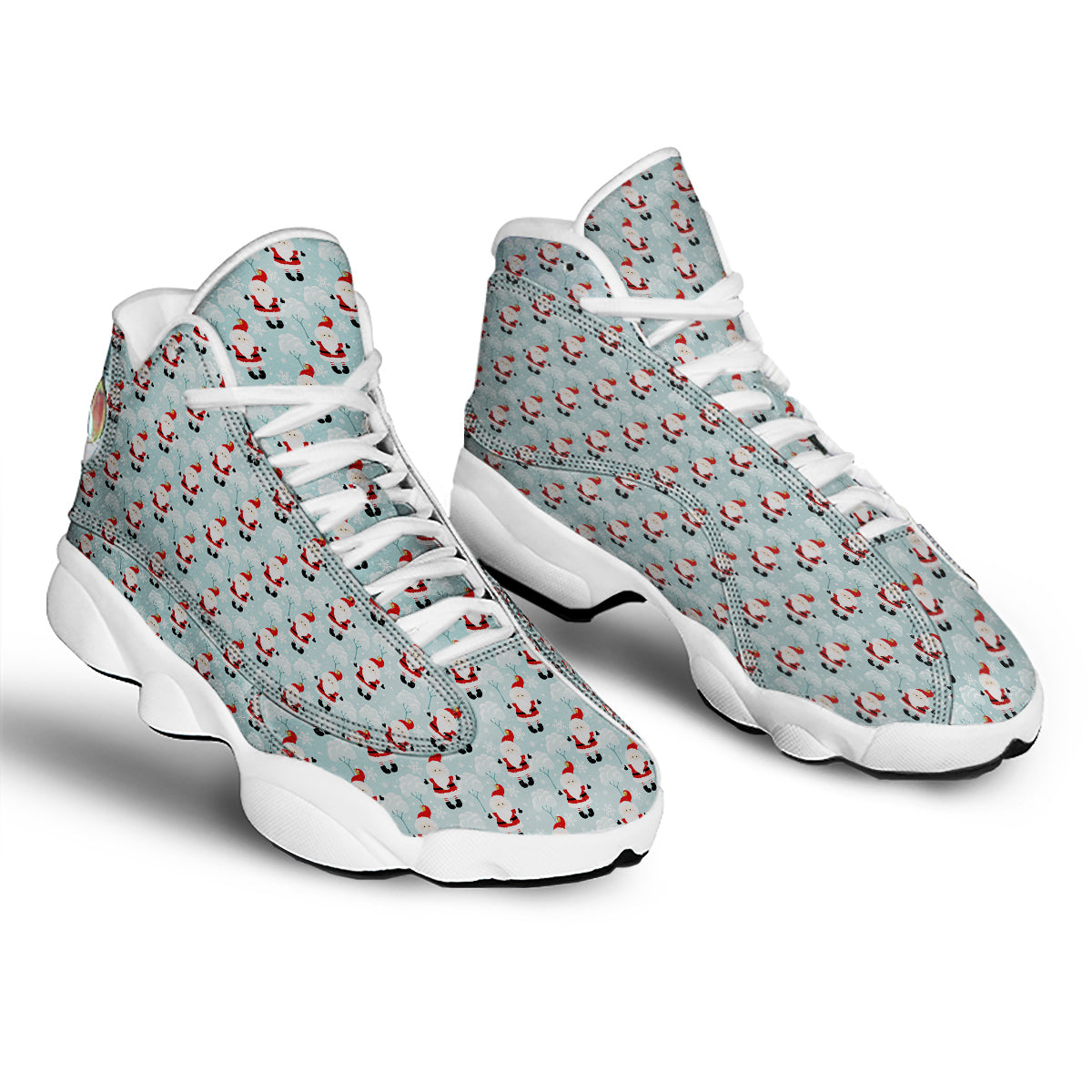 Santa Claus Cute Print Pattern White Basketball Shoes-grizzshop