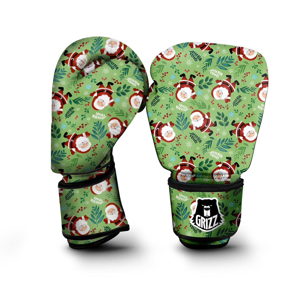 Santa Claus Happy Print Pattern Boxing Gloves-grizzshop