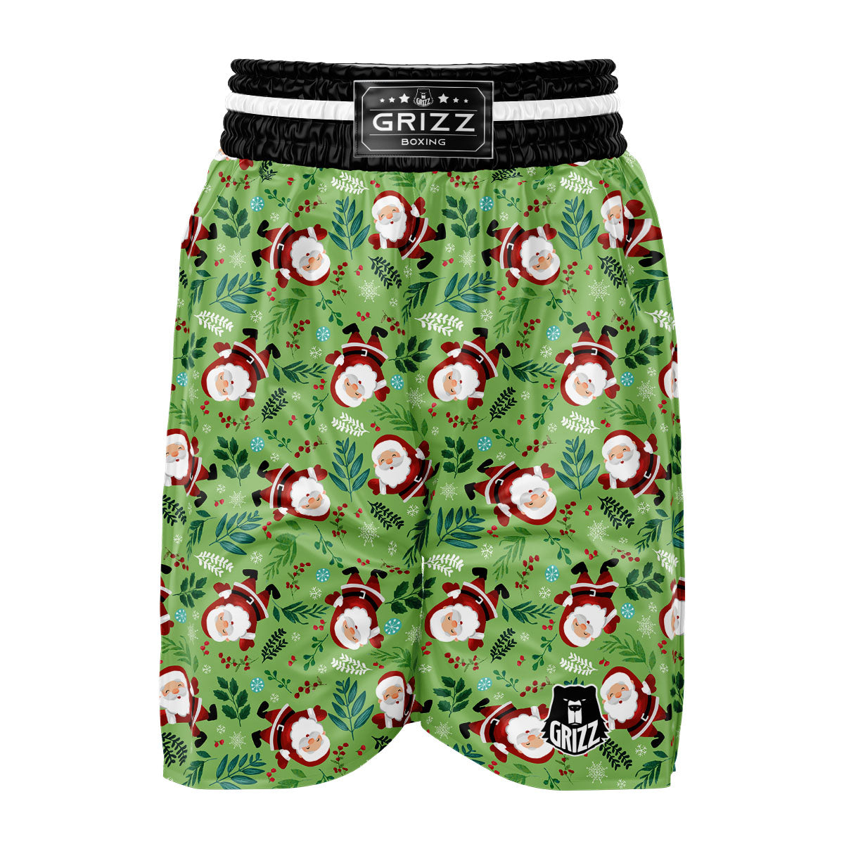 Santa Claus Happy Print Pattern Boxing Shorts-grizzshop