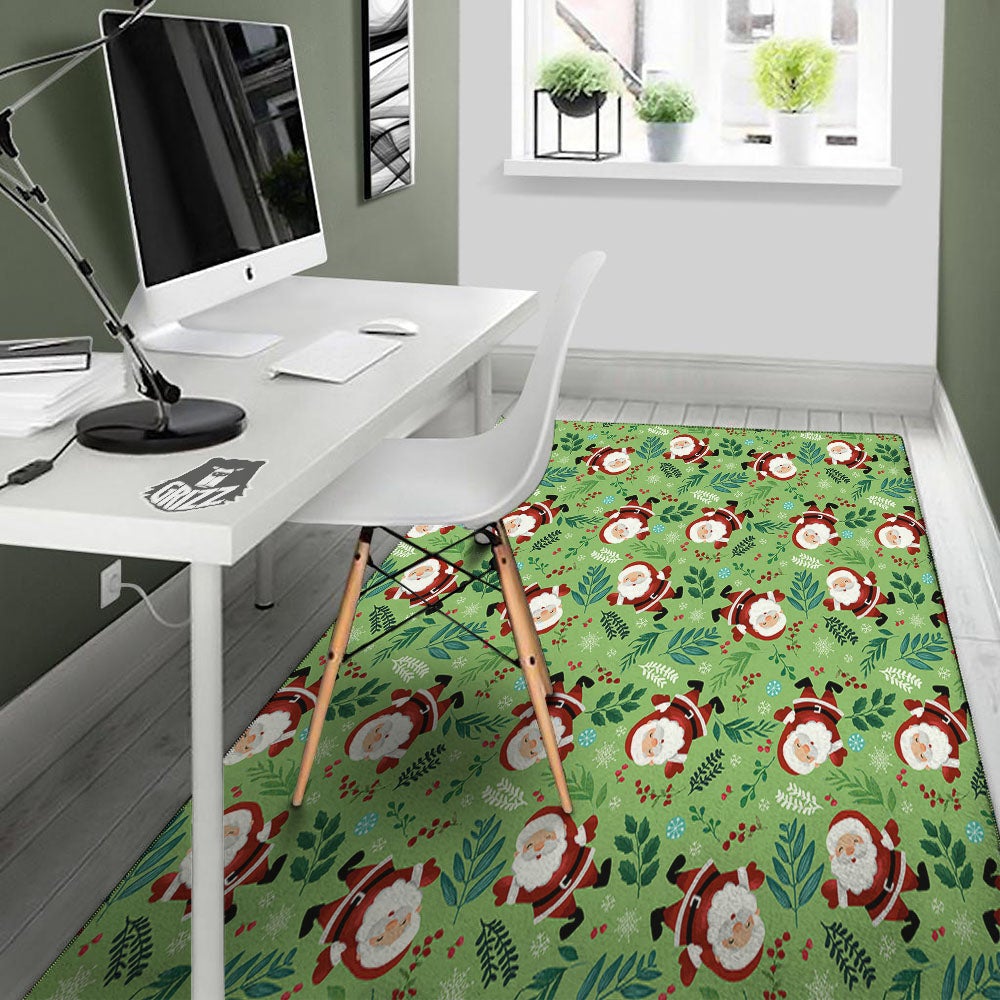 Santa Claus Happy Print Pattern Floor Mat-grizzshop