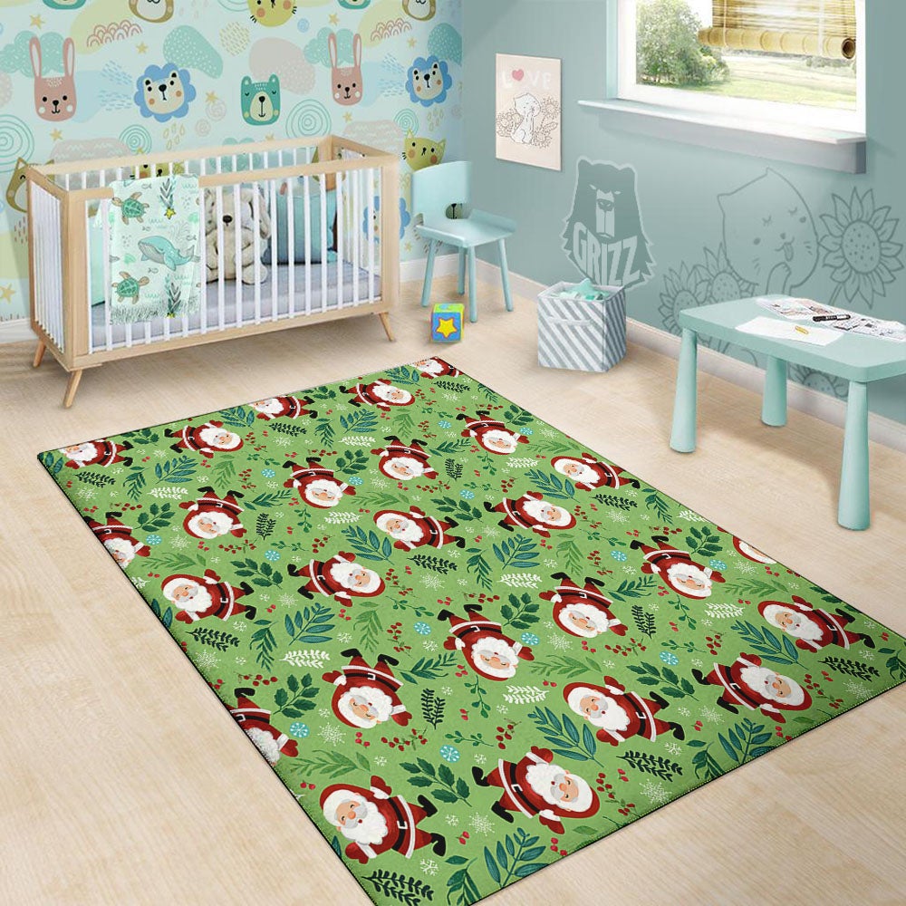 Santa Claus Happy Print Pattern Floor Mat-grizzshop