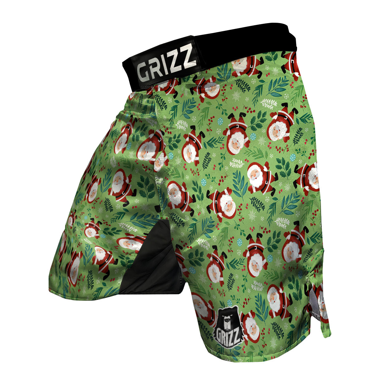Santa Claus Happy Print Pattern MMA Shorts-grizzshop