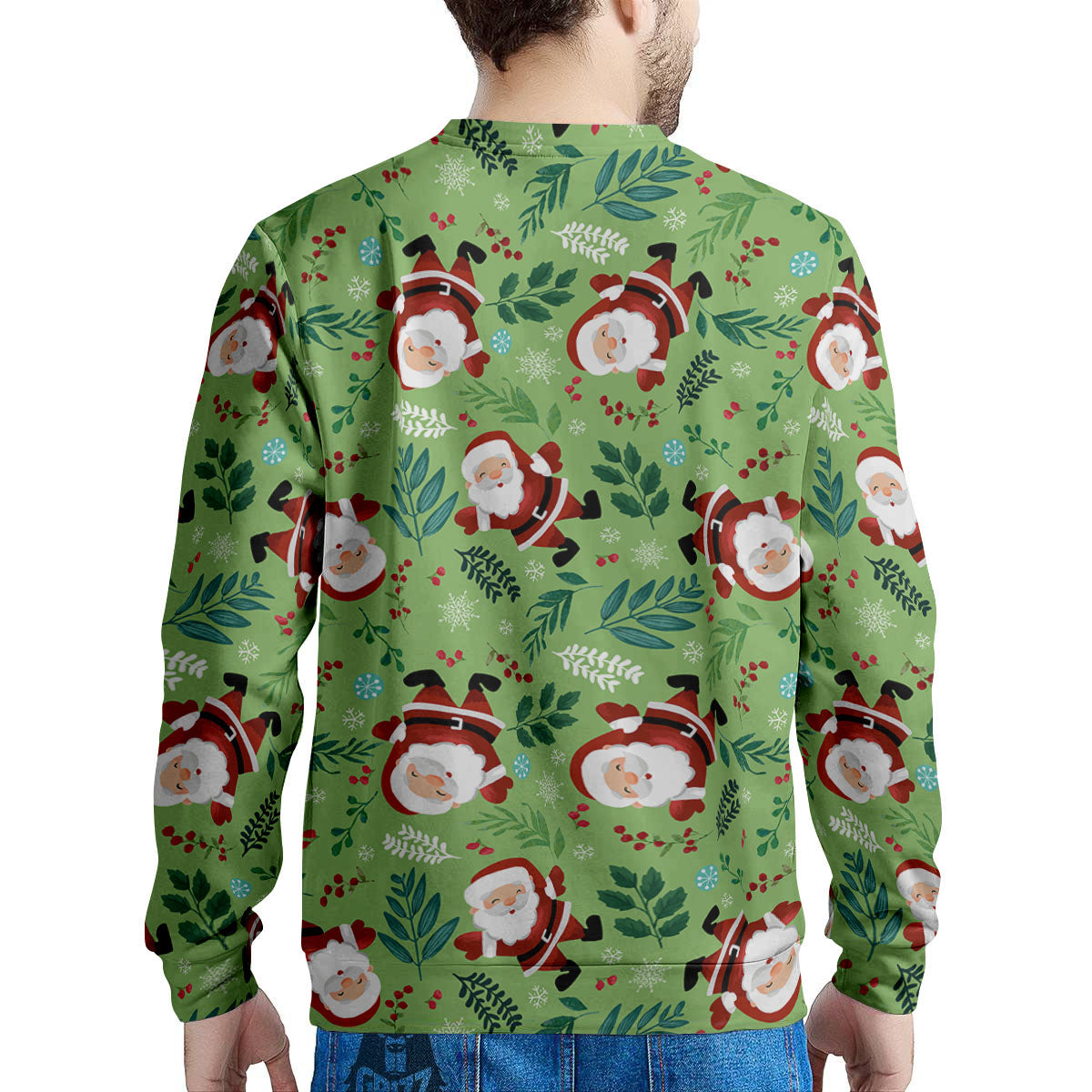 Santa Claus Happy Print Pattern Men's Sweatshirt-grizzshop