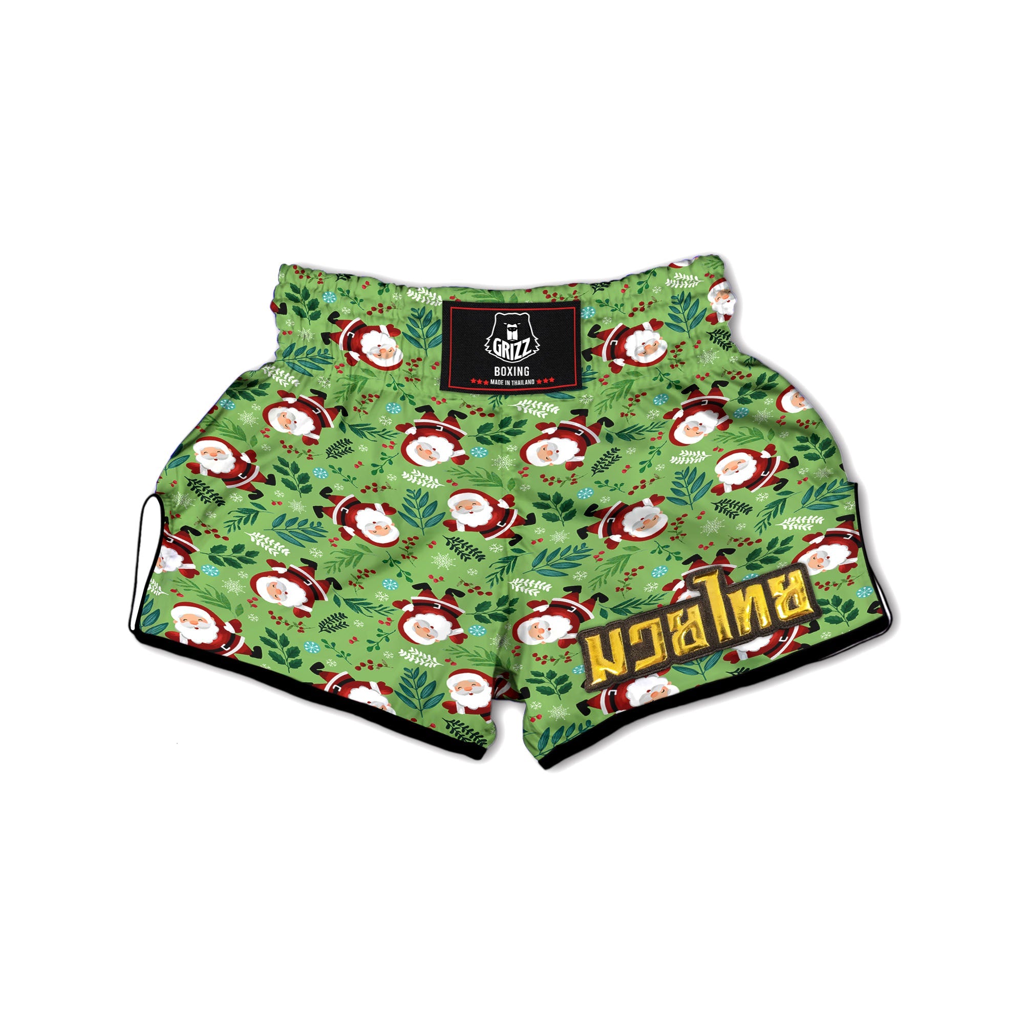 Santa Claus Happy Print Pattern Muay Thai Boxing Shorts-grizzshop