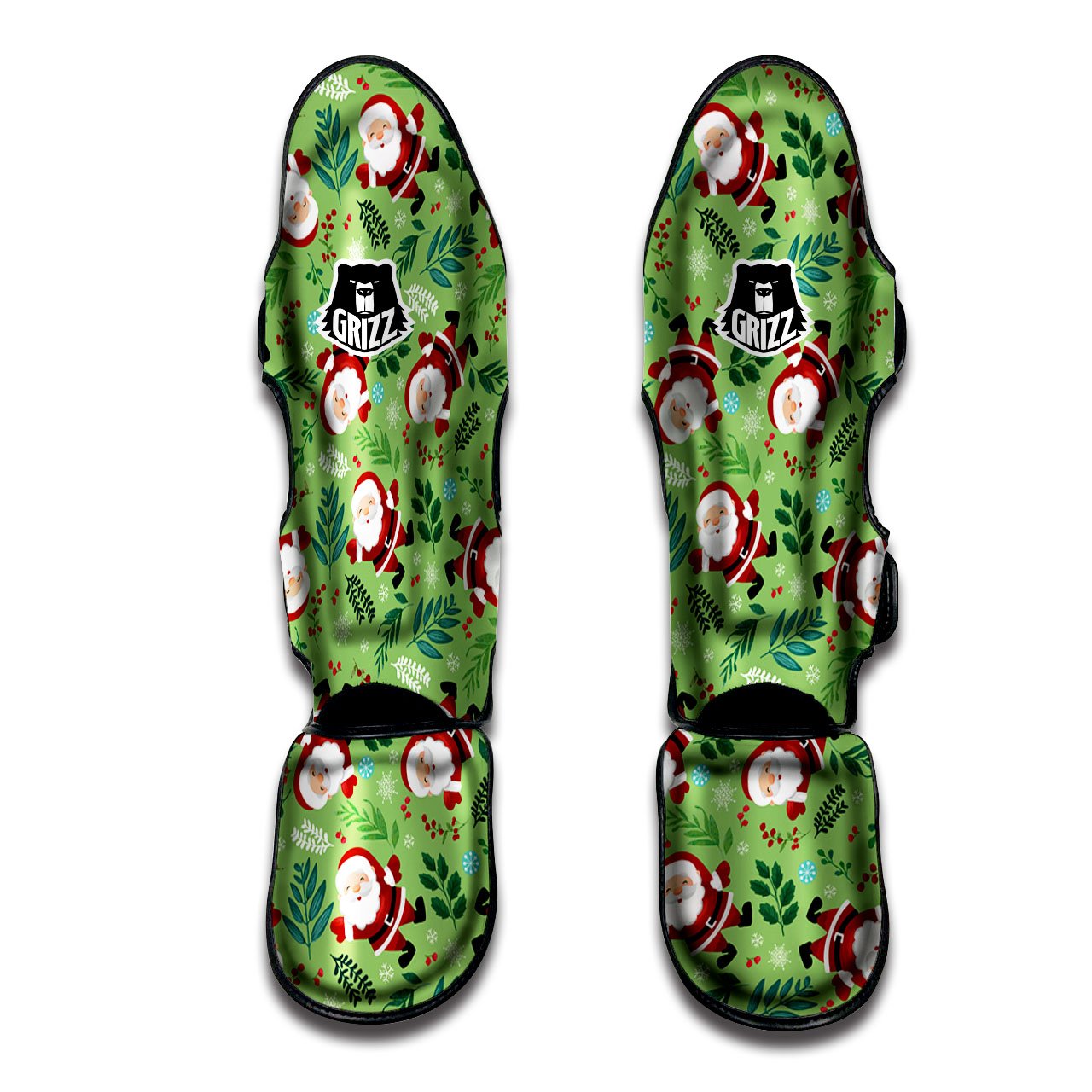 Santa Claus Happy Print Pattern Muay Thai Shin Guards-grizzshop