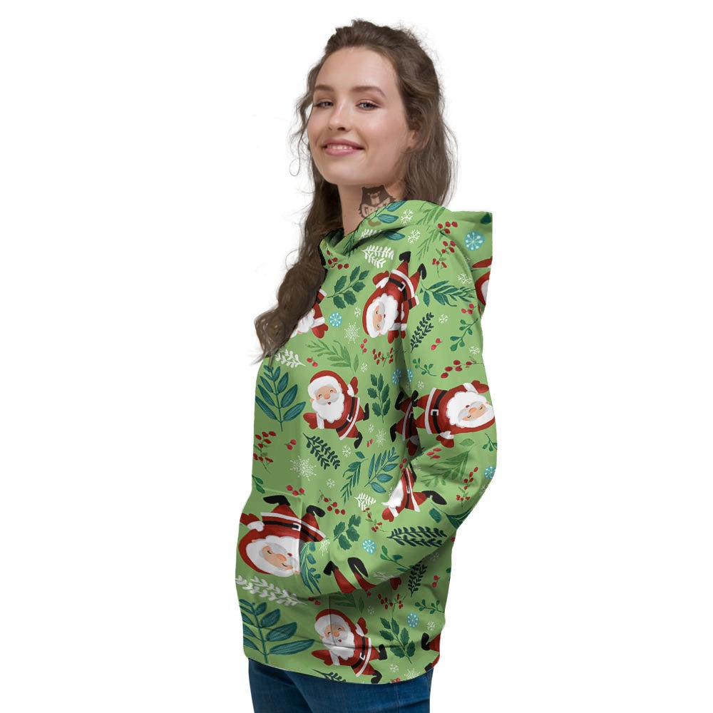 Santa Claus Happy Print Pattern Women's Hoodie-grizzshop