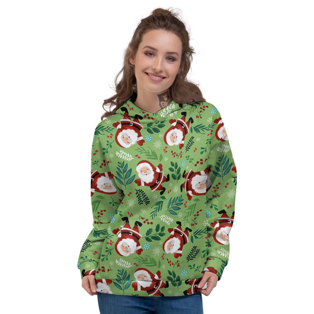 Santa Claus Happy Print Pattern Women's Hoodie-grizzshop