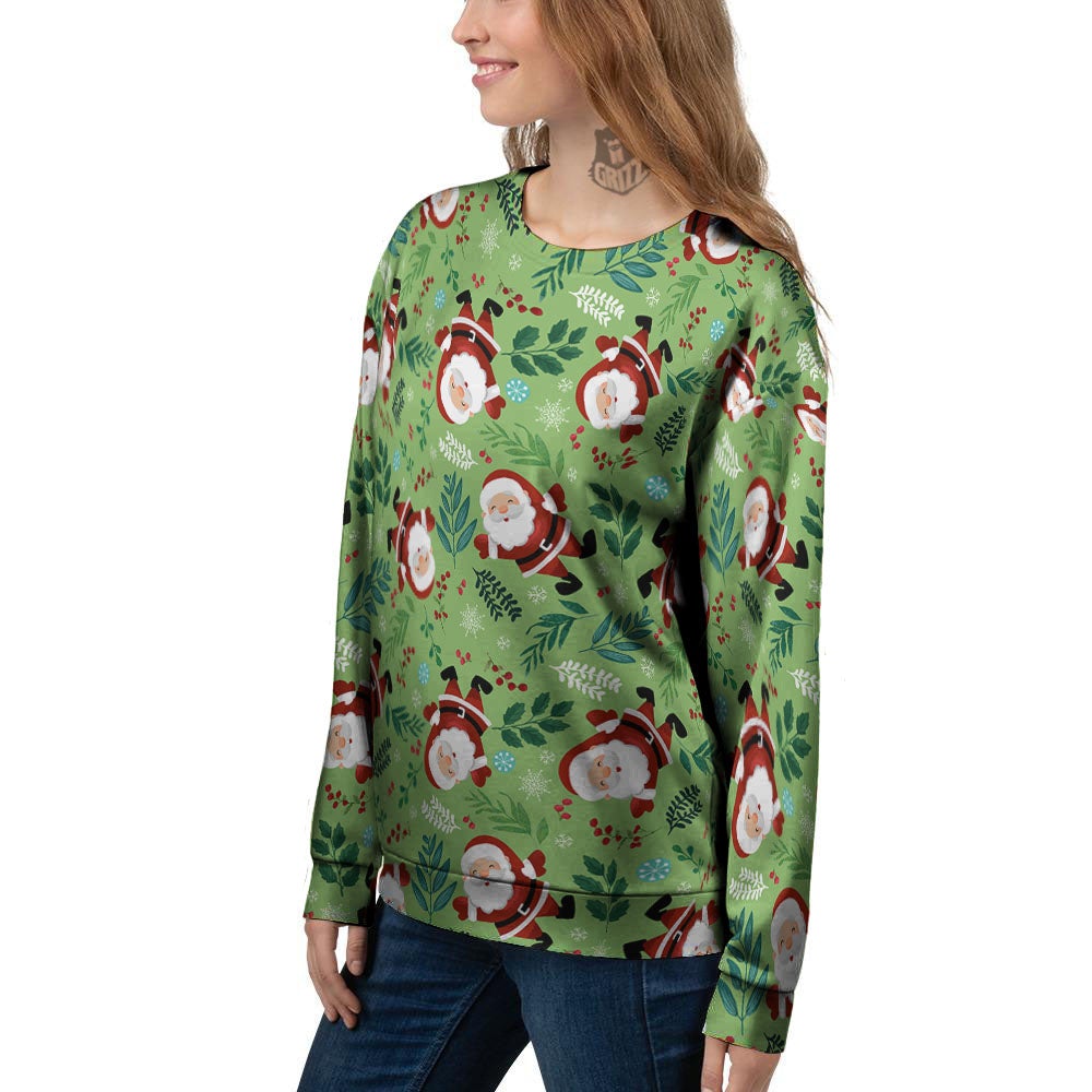 Santa Claus Happy Print Pattern Women's Sweatshirt-grizzshop