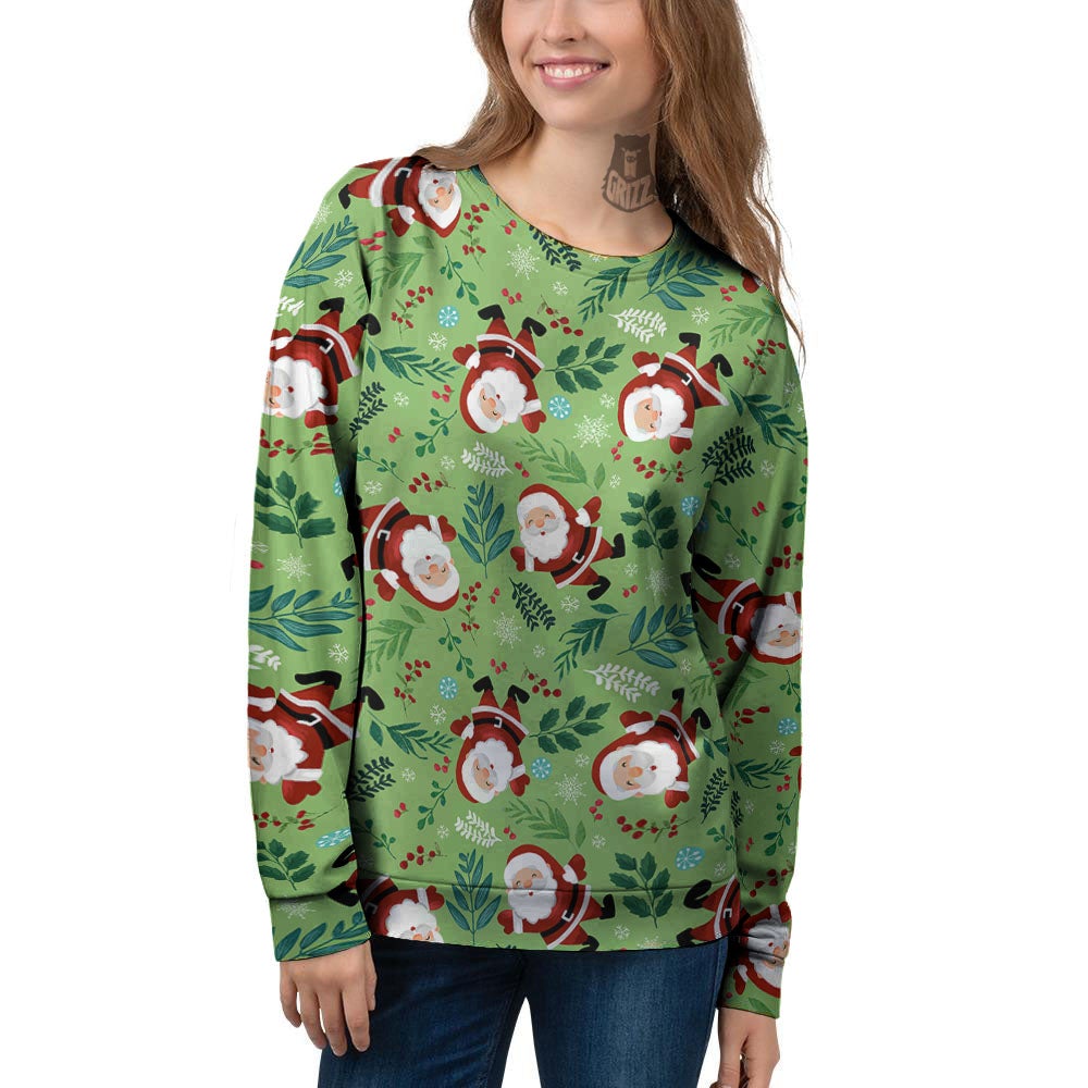 Santa Claus Happy Print Pattern Women's Sweatshirt-grizzshop