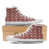 Santa Claus Hat And Candy Print Pattern White High Top Shoes-grizzshop
