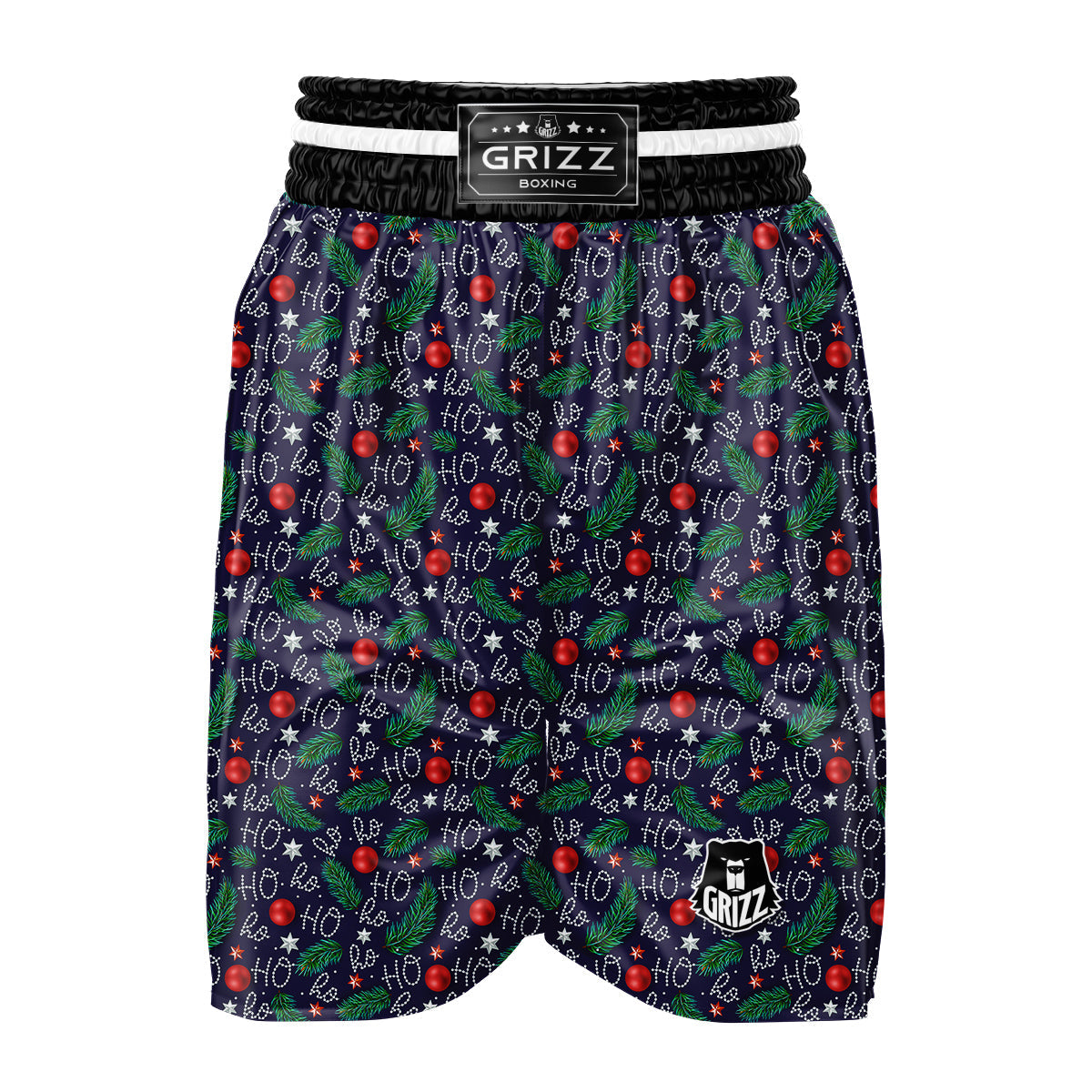 Santa Claus Laugh Christmas Hohoho Print Boxing Shorts-grizzshop