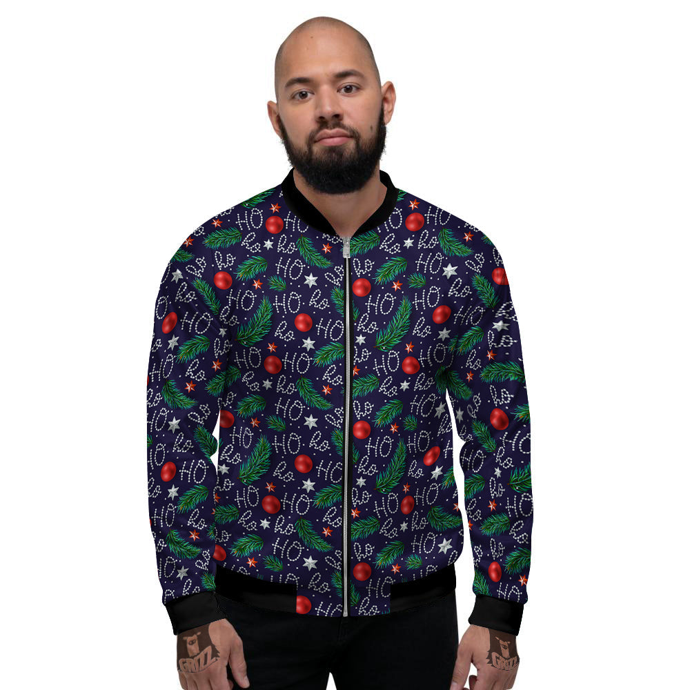 Santa Claus Laugh Christmas Hohoho Print Men's Bomber Jacket-grizzshop