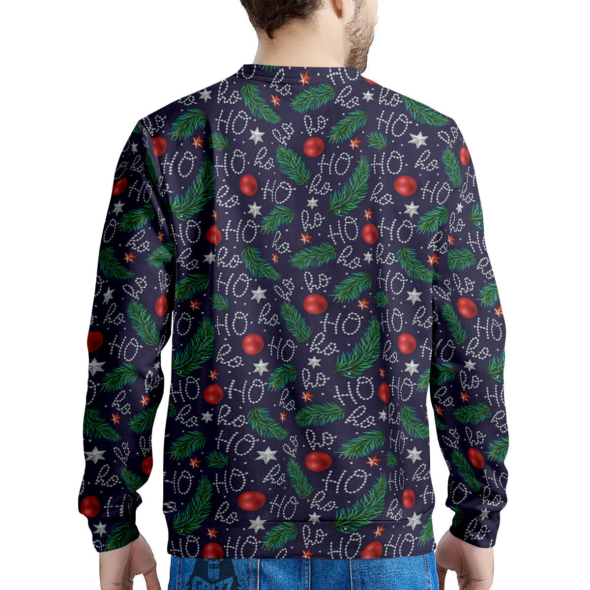 Santa Claus Laugh Christmas Hohoho Print Men's Sweatshirt-grizzshop