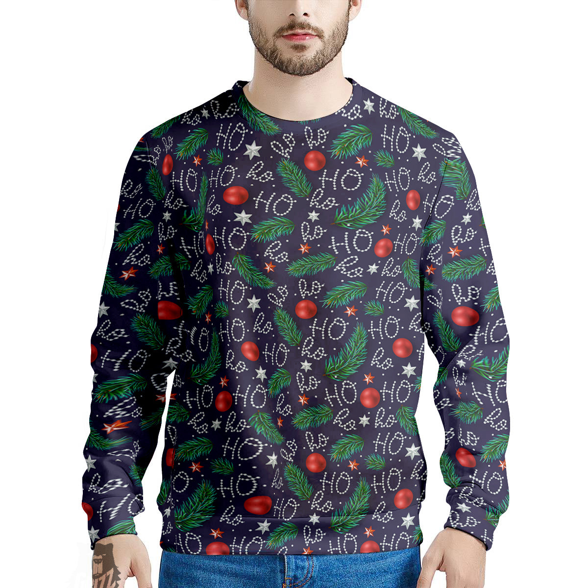 Santa Claus Laugh Christmas Hohoho Print Men's Sweatshirt-grizzshop