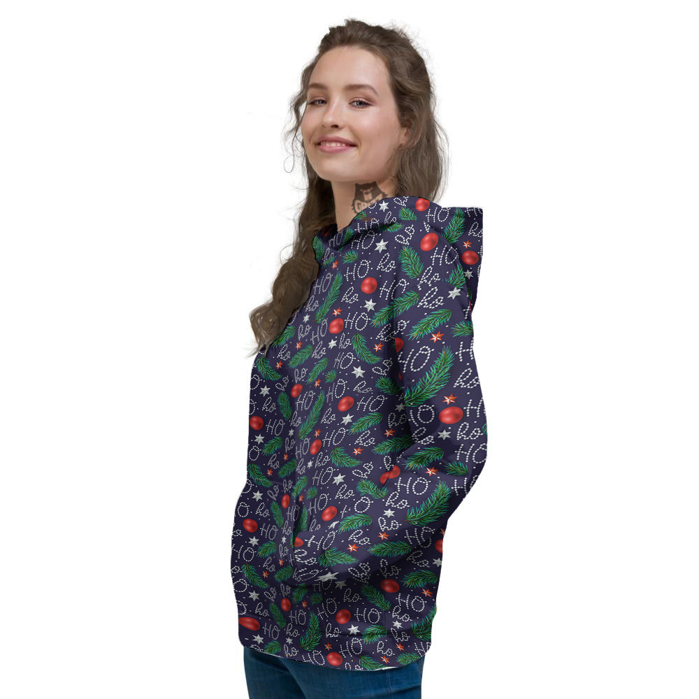 Santa Claus Laugh Christmas Hohoho Print Women's Hoodie-grizzshop