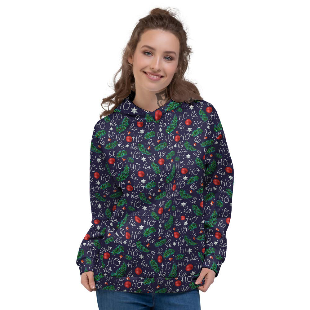 Santa Claus Laugh Christmas Hohoho Print Women's Hoodie-grizzshop