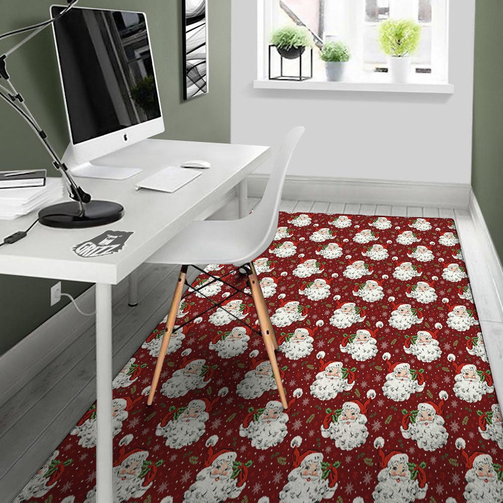 Santa Claus Xmas Print Pattern Floor Mat-grizzshop
