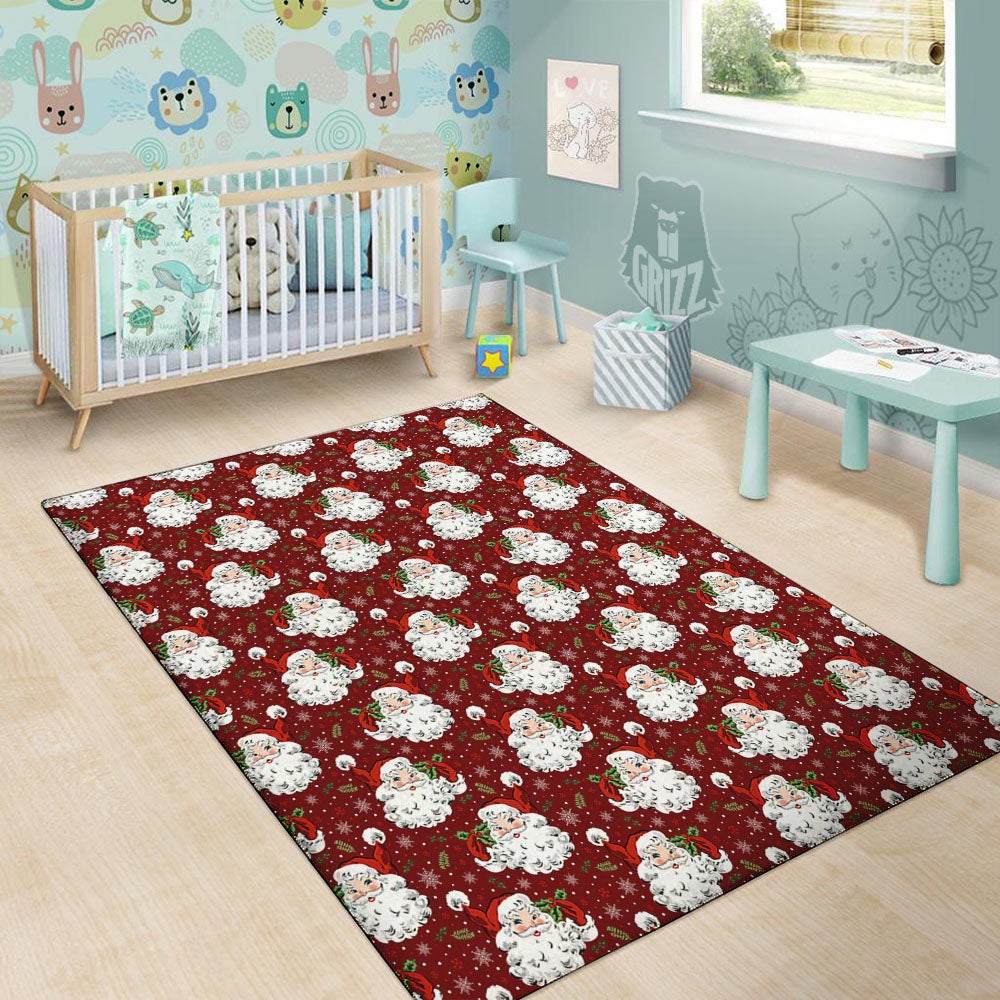 Santa Claus Xmas Print Pattern Floor Mat-grizzshop