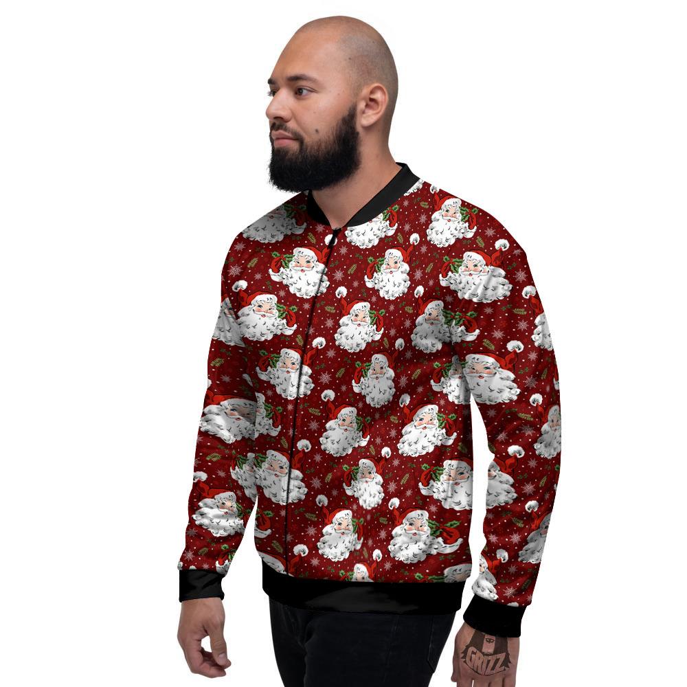 Santa Claus Xmas Print Pattern Men's Bomber Jacket-grizzshop