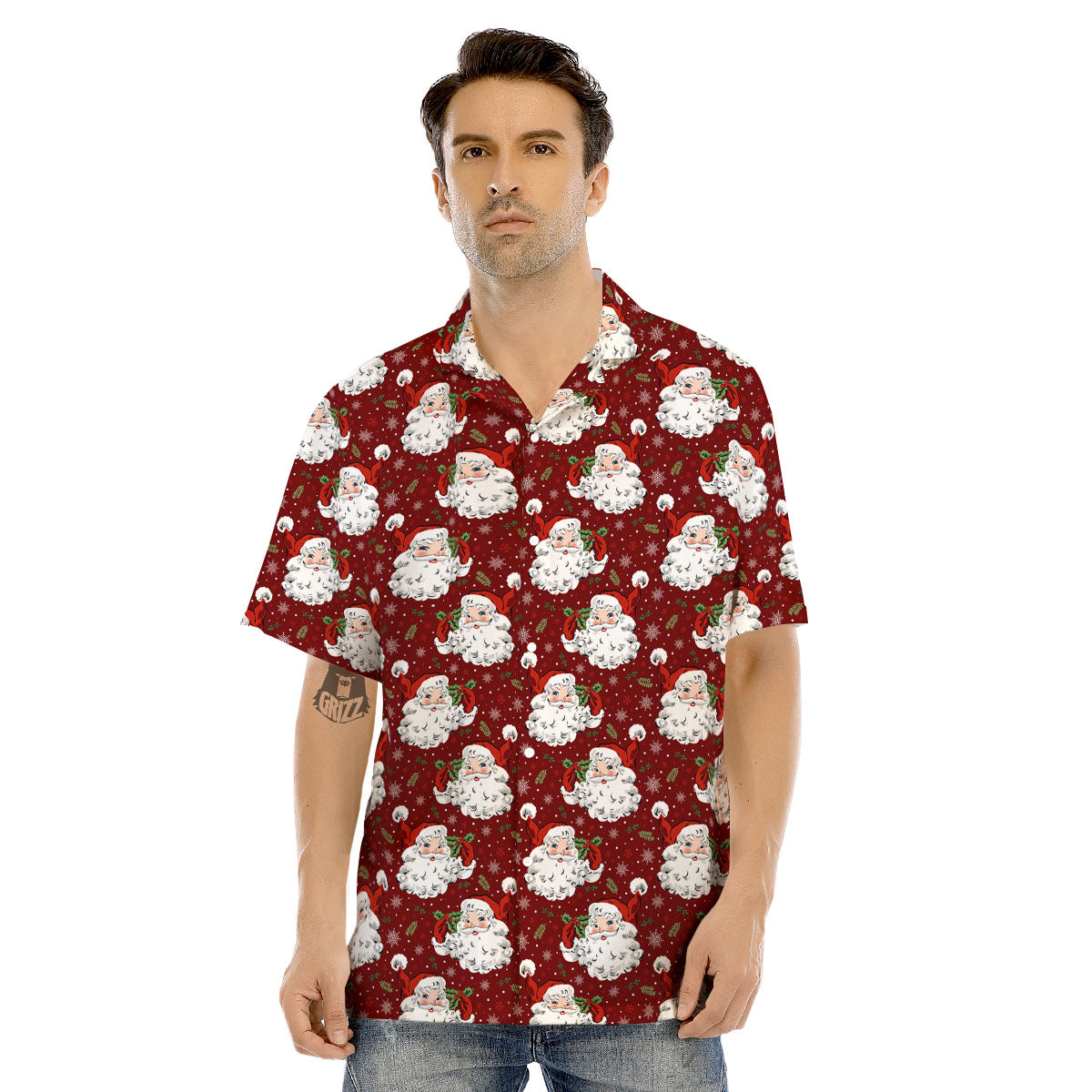 Santa Claus Xmas Print Pattern Men's Hawaiian Shirt-grizzshop