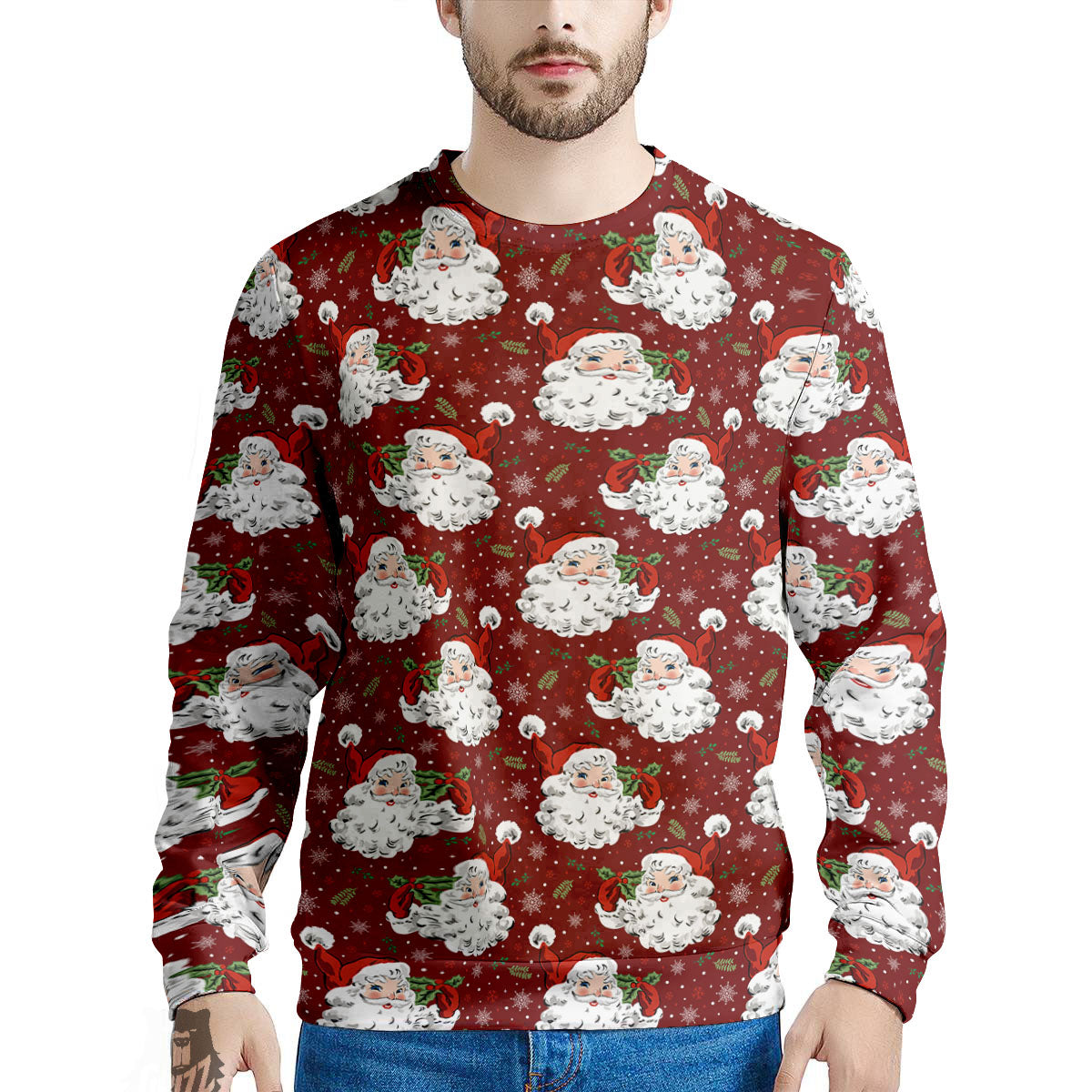 Santa Claus Xmas Print Pattern Men's Sweatshirt-grizzshop