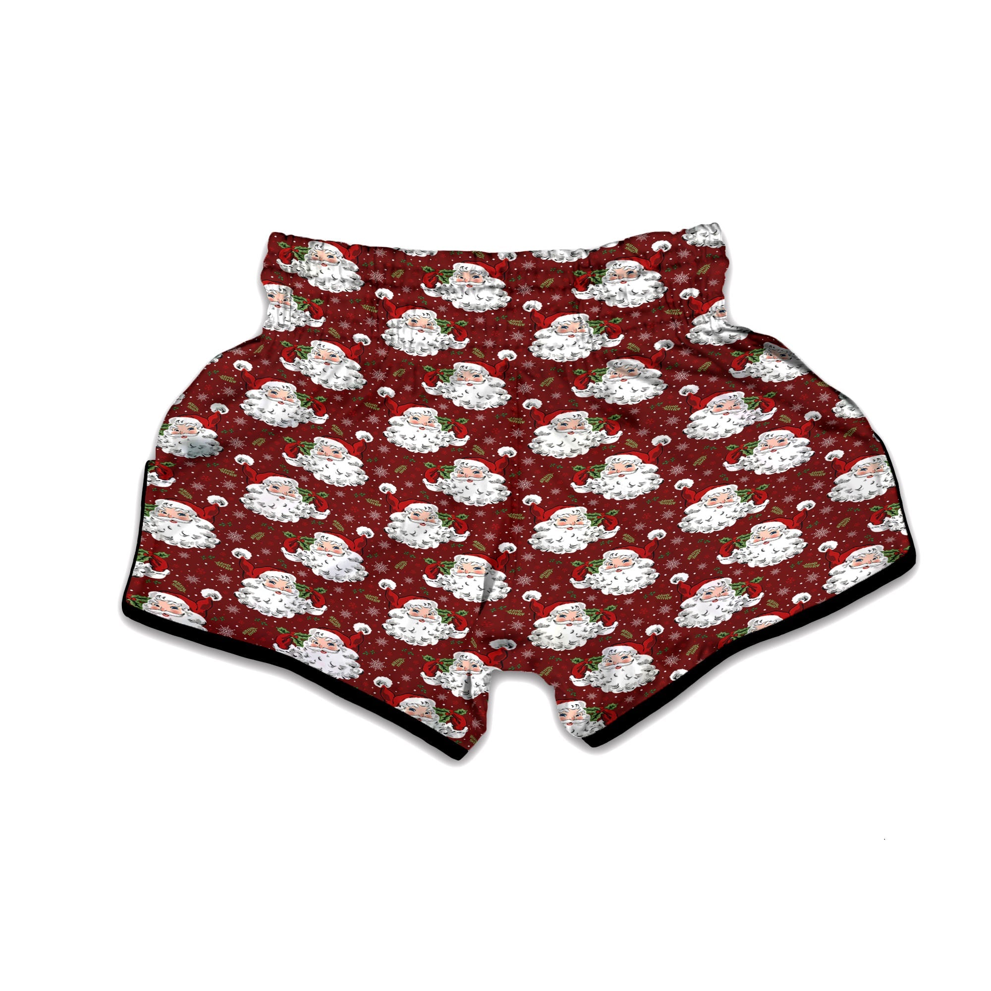 Santa Claus Xmas Print Pattern Muay Thai Boxing Shorts-grizzshop