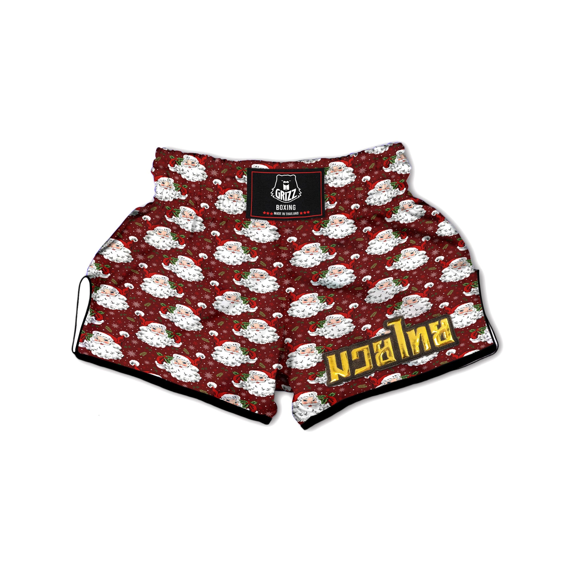 Santa Claus Xmas Print Pattern Muay Thai Boxing Shorts-grizzshop