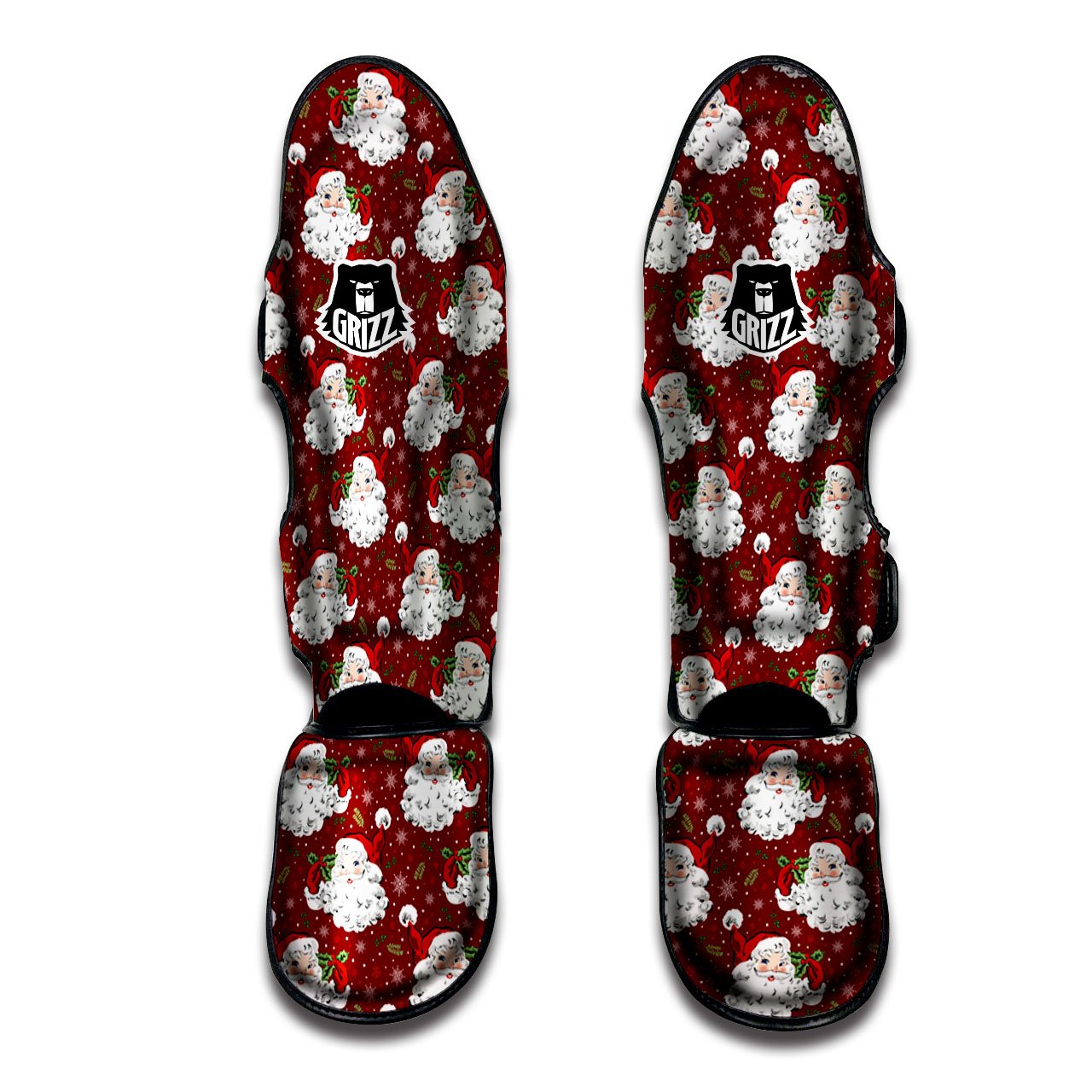 Santa Claus Xmas Print Pattern Muay Thai Shin Guards-grizzshop
