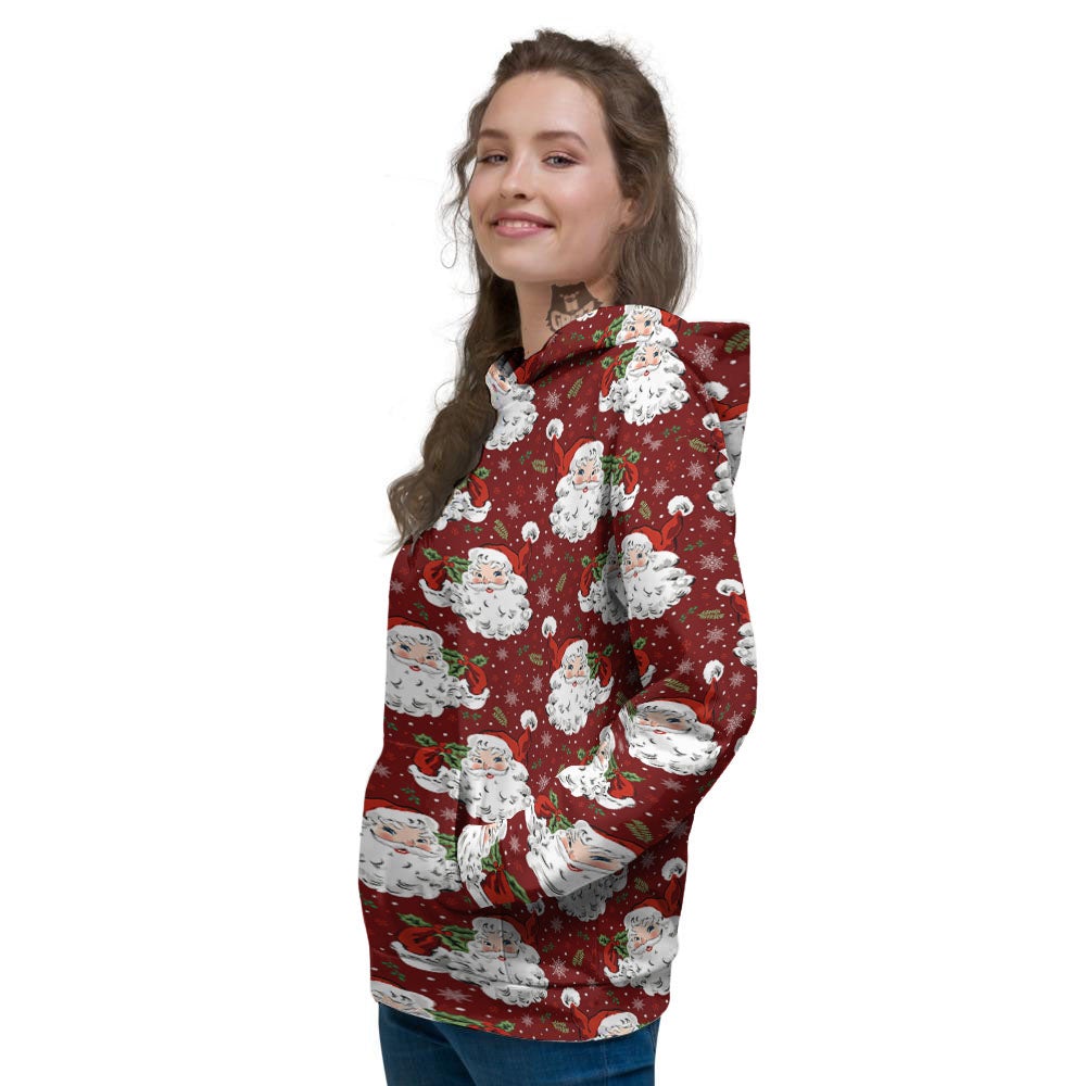 Santa Claus Xmas Print Pattern Women's Hoodie-grizzshop