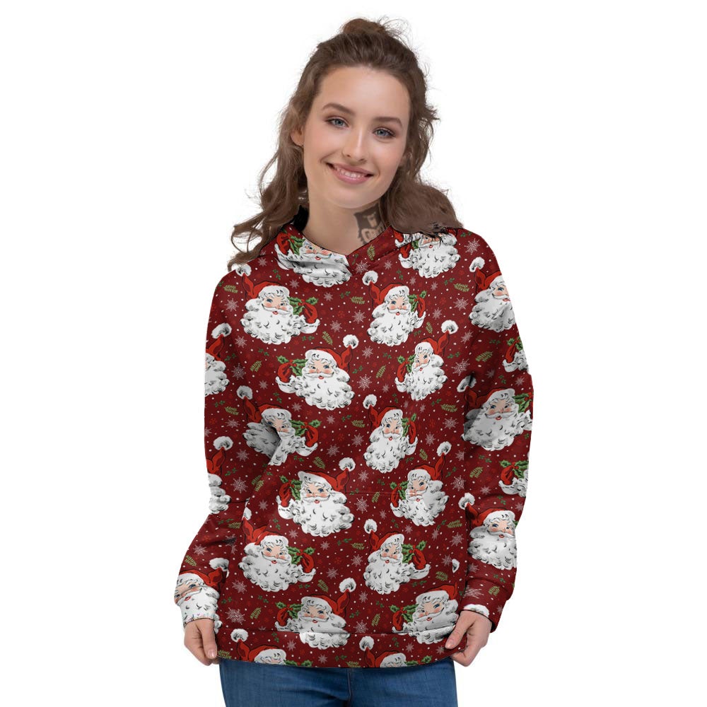 Santa Claus Xmas Print Pattern Women's Hoodie-grizzshop