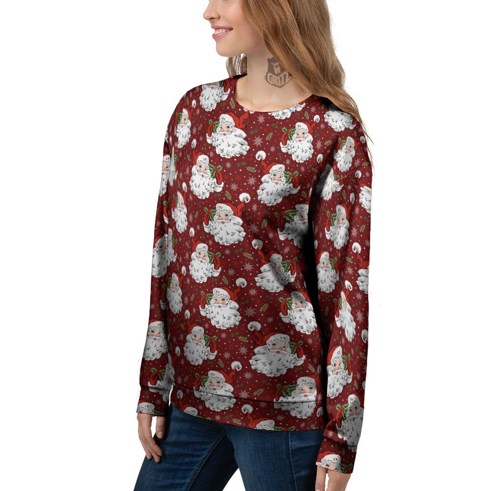 Santa Claus Xmas Print Pattern Women's Sweatshirt-grizzshop