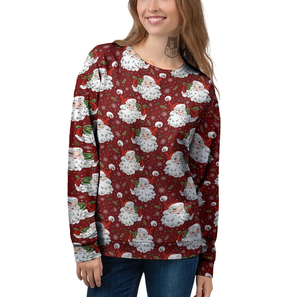 Santa Claus Xmas Print Pattern Women's Sweatshirt-grizzshop