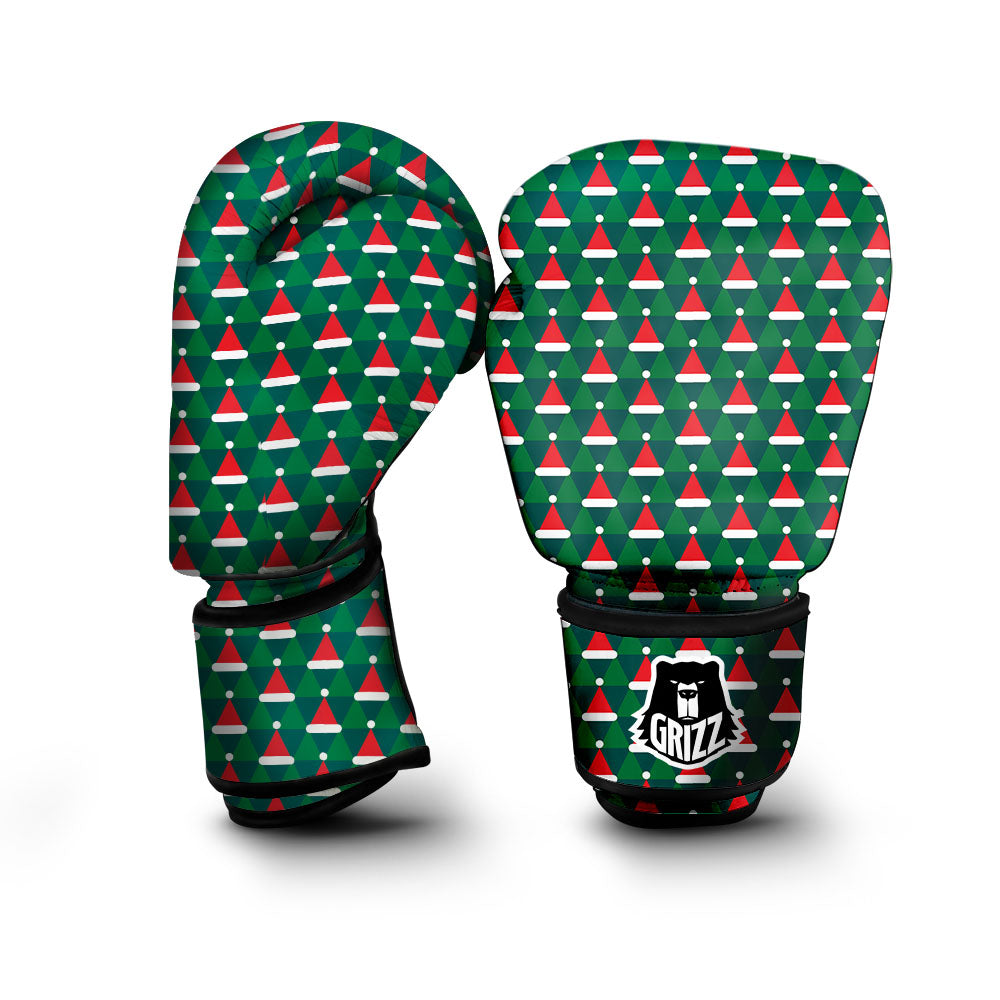 Santa Hats Christmas Print Pattern Boxing Gloves-grizzshop