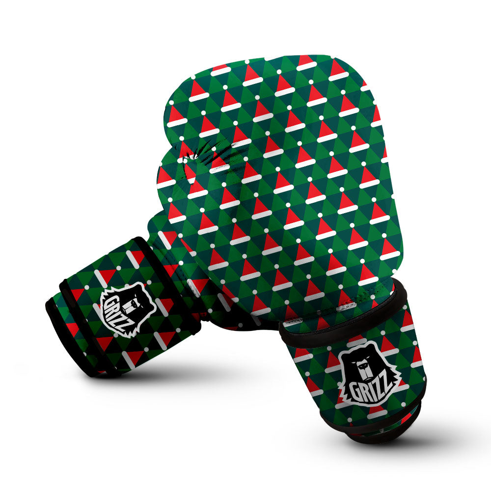 Santa Hats Christmas Print Pattern Boxing Gloves-grizzshop