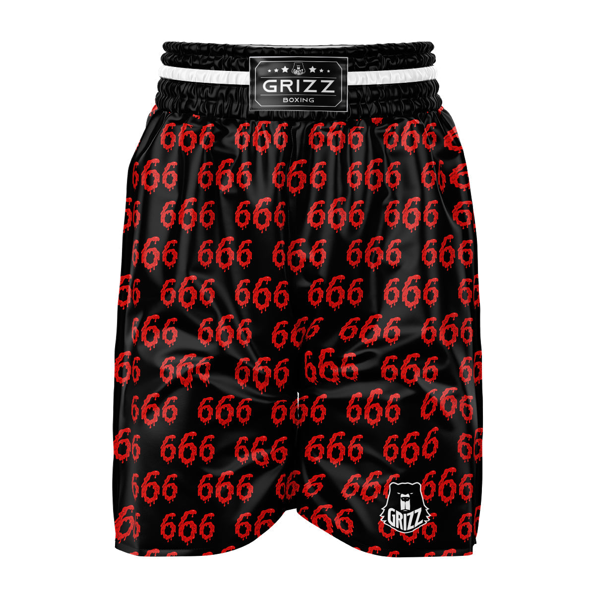 Satan 666 Print Pattern Boxing Shorts-grizzshop