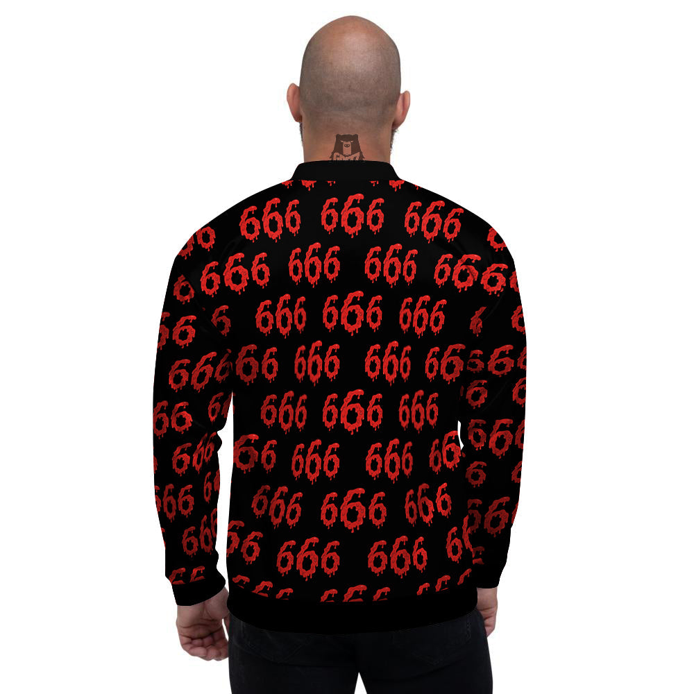 Satan 666 Print Pattern Men's Bomber Jacket-grizzshop