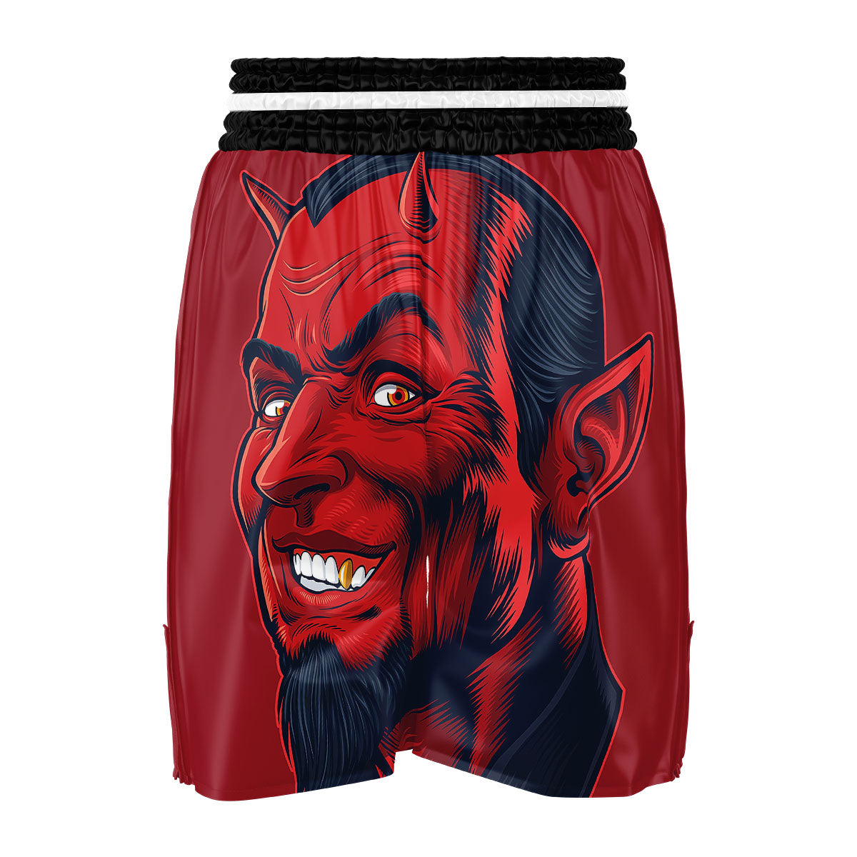 Satan Red Devil Print Boxing Shorts-grizzshop